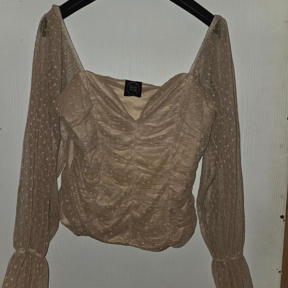 Unbranded Women's Tan and Pink Blouse